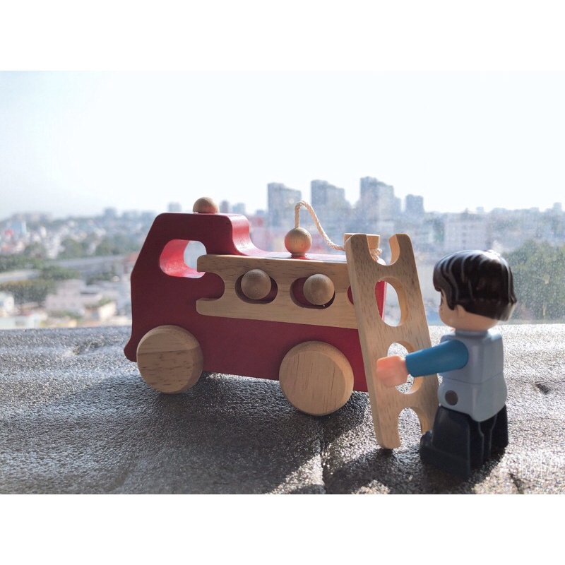 Đồ chơi trẻ em,đồ chơi gỗ, Xe Cứu Hoả-Máy Bay Trực Thăng đáng yêu cho bé