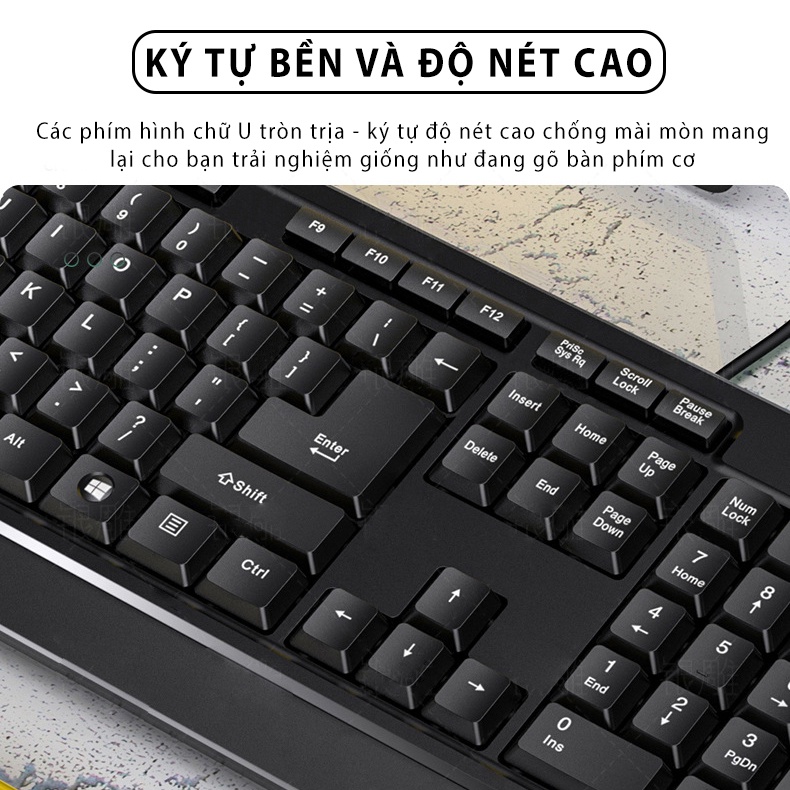 Bàn phím máy tính văn phòng SIDOTECH V1 có dây chống nước giả cơ gaming cho làm việc và chơi game - Hàng chính hãng