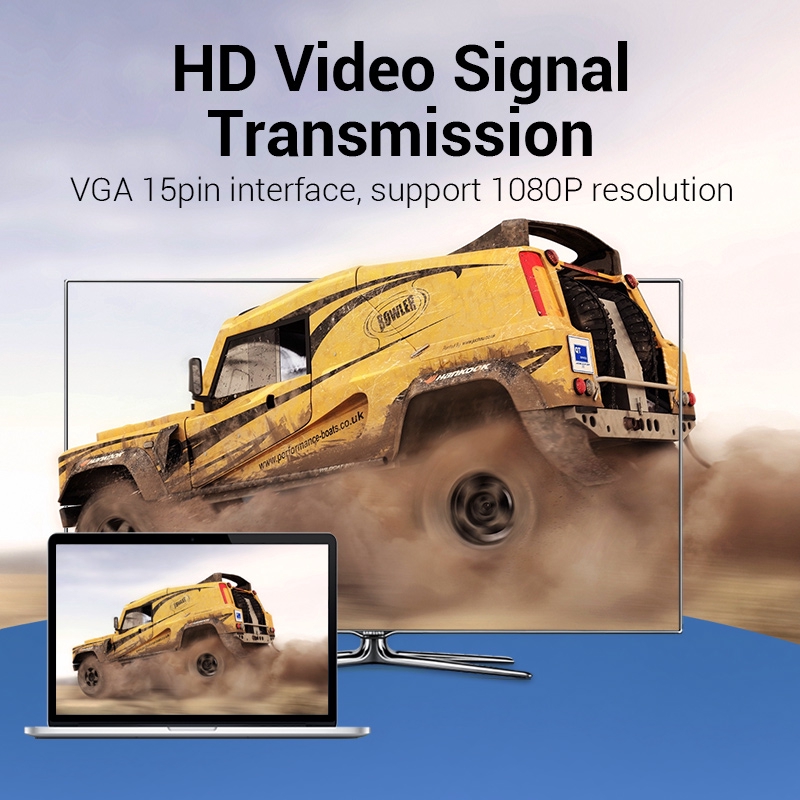 Đầu Chuyển Đổi Vention Cho Màn Hình Máy Chiếu HDTV Từ Đầu Cắm VGA Sang Đầu Cắm Mở Rộng Cáp 1080P 60HZ