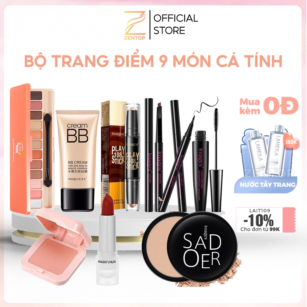 Bộ trang điểm đầy đủ Images 9 món đầy đủ từ a đến z bộ makeup cho người mới bắt đầu trang điểm chuyên nghiệp ZENTOP