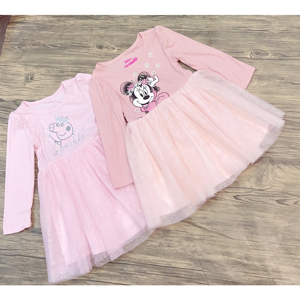 Váy thu đông dài tay cho bé gái hiệu Minnie hàng xuất siêu đẹp