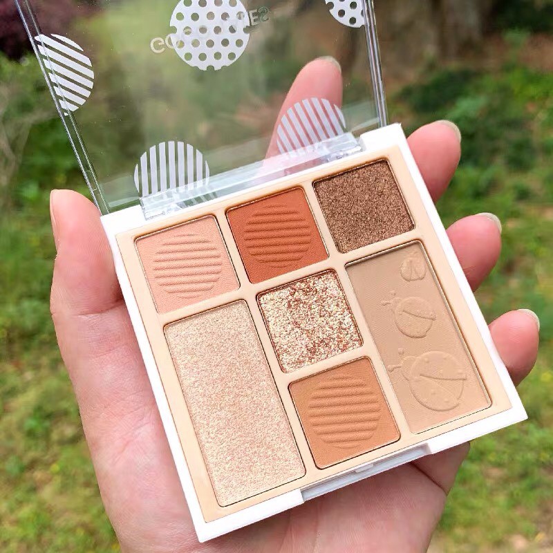 Bảng mắt đá băng 7 màu GOGO TALES tông cam đào hồng đất Bubble Spot Eyeshadow Palette  xinh xắn hot Tiktok GT241 GOGO77