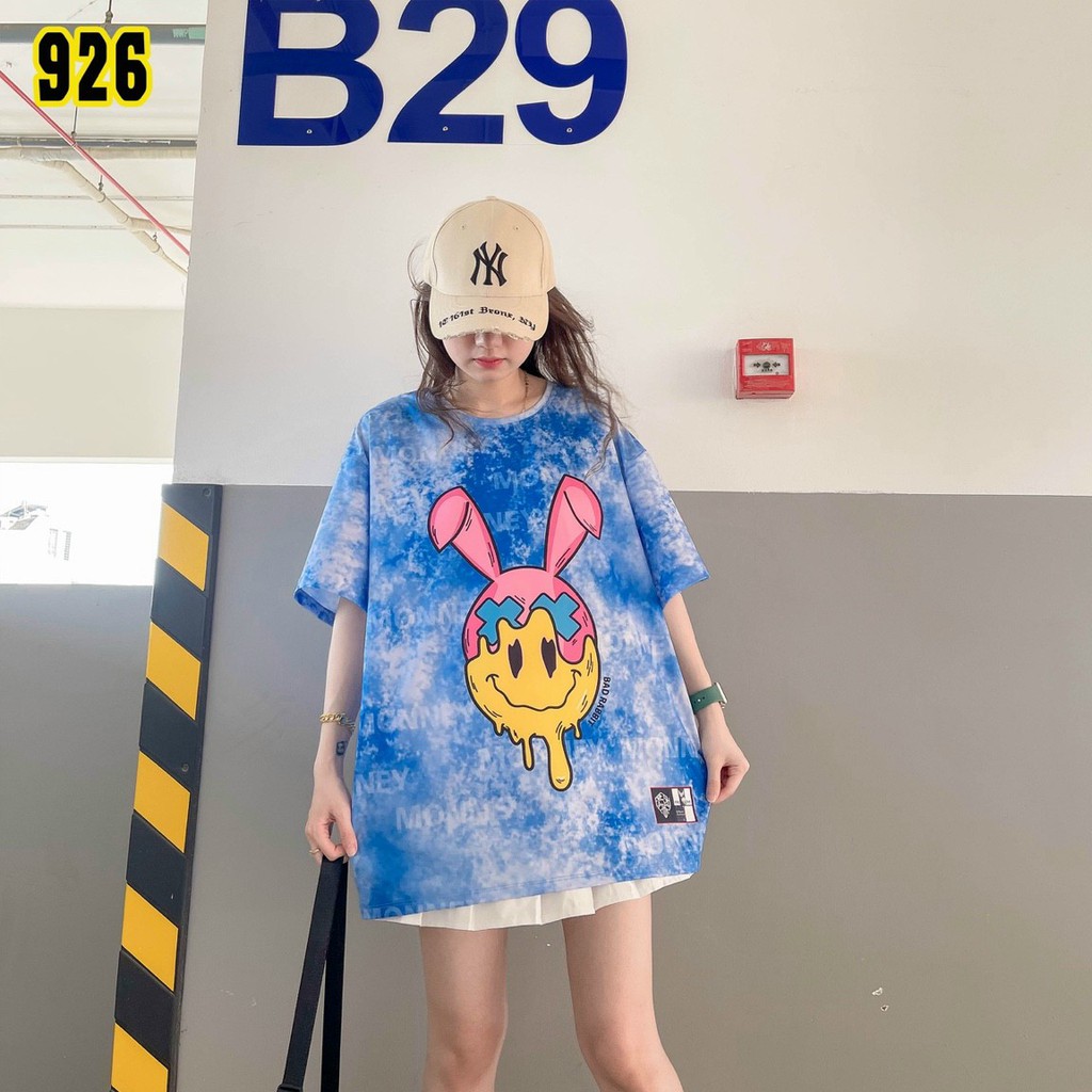 Áo thun tay ngắn unisex, áo phông tay lỡ nam nữ, thun lạnh màu loang, 100% cotton, free size 40-75kg - yumi47store-926 | BigBuy360 - bigbuy360.vn