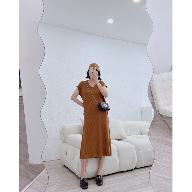 Váy len tăm tay hến phom suông dài rộng