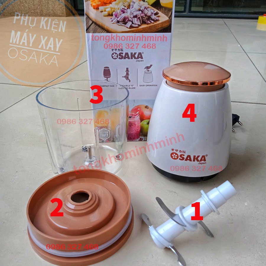 Máy Xay Đa Năng Osaka Japan - Máy Xay Sinh Tố, Thịt Cao Cấp - Lưỡi Dao Lớn, Trục Xoay Chuyên Dụng - Bảo Hành 1 Năm