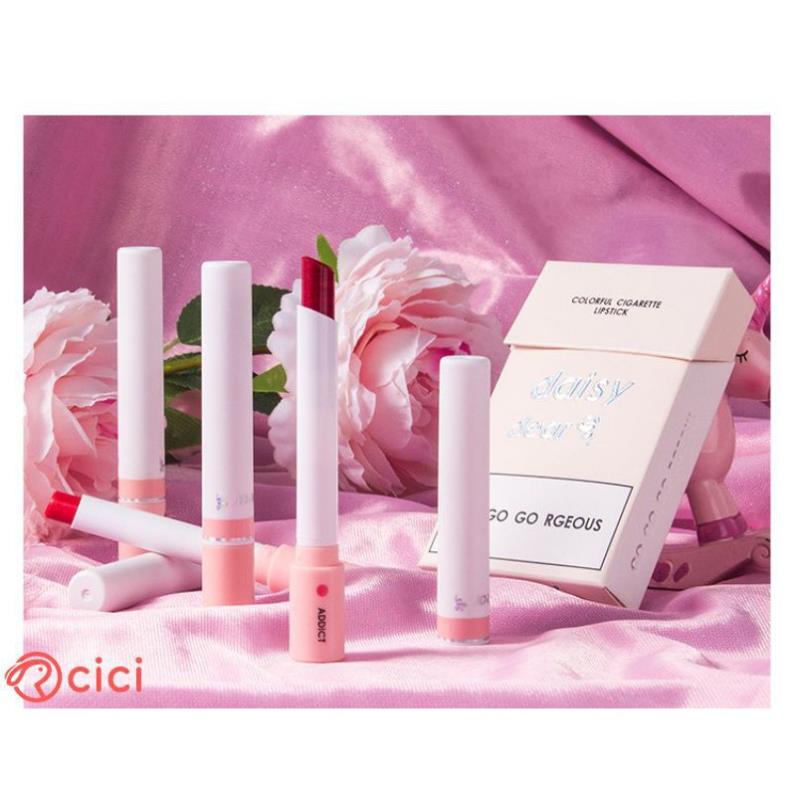[Hàng mới về] Bộ 4 son môi DAISY DEAR chất lượng cao thiết kế vỏ hình thuốc lá độc đáo