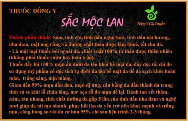 THUỐC ĐÔNG Y SẮC MỘC LAN