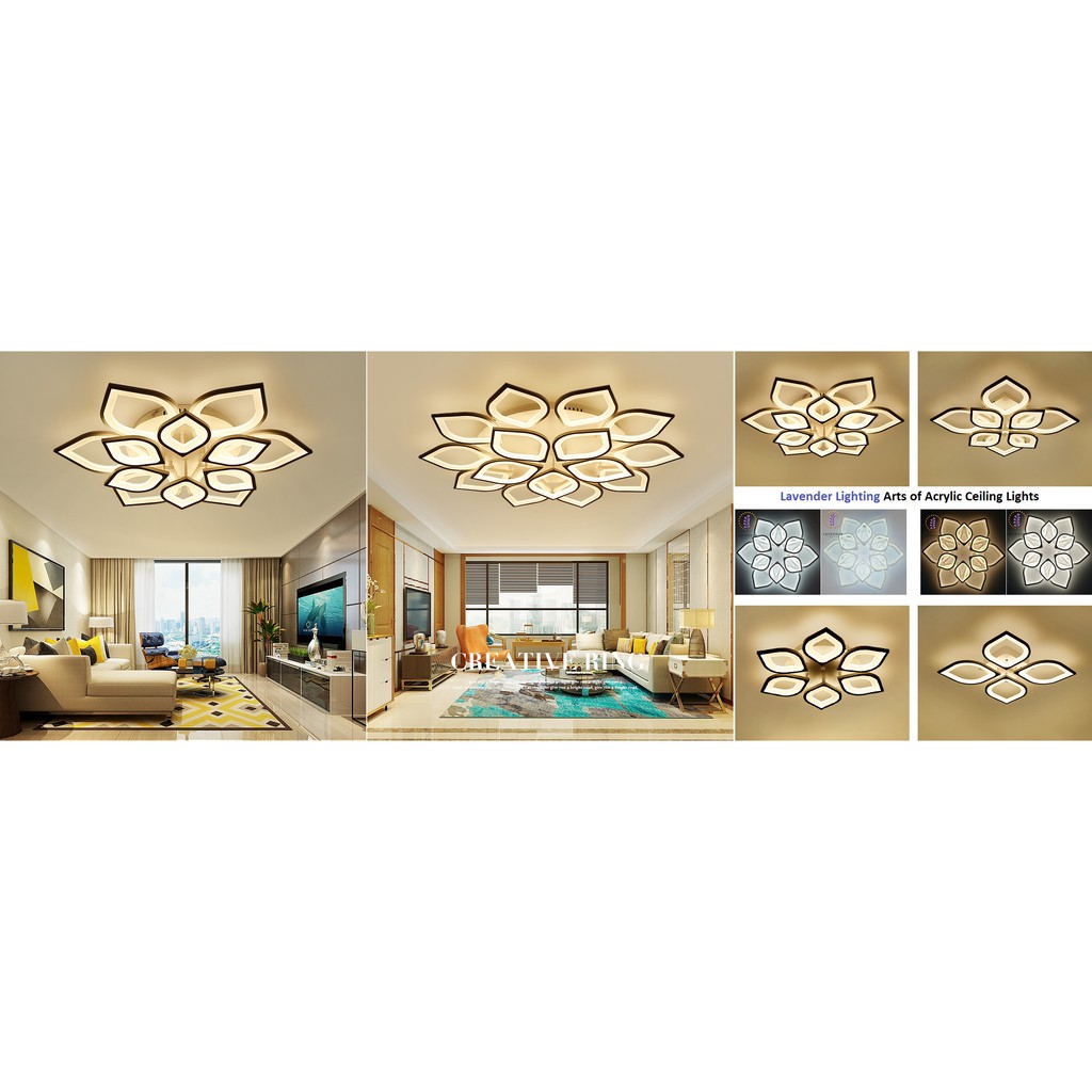 Đèn mâm trang trí trần nhà Đèn led mâm Hoa Sen Lighthouse