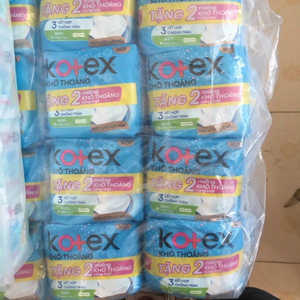 8 gói Kotex maxi dày không cánh (1 gói 8 miếng)
