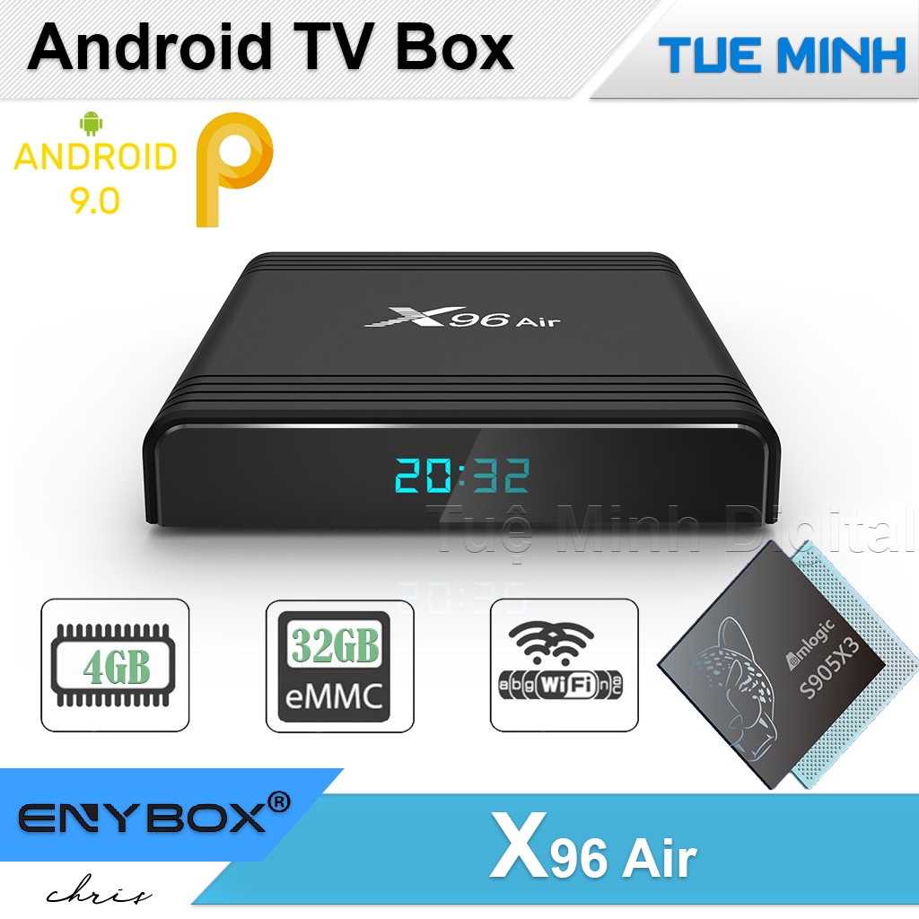 Android TV Box X96 Air - Amlogic S905X3, 4GB Ram, 32GB bộ nhớ trong, Android 9