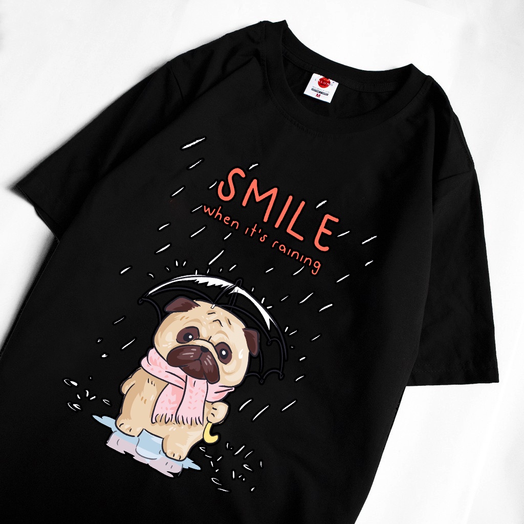 Áo Phông Unisex Chất Liệu Cotton Hoạ Tiết Pug mã