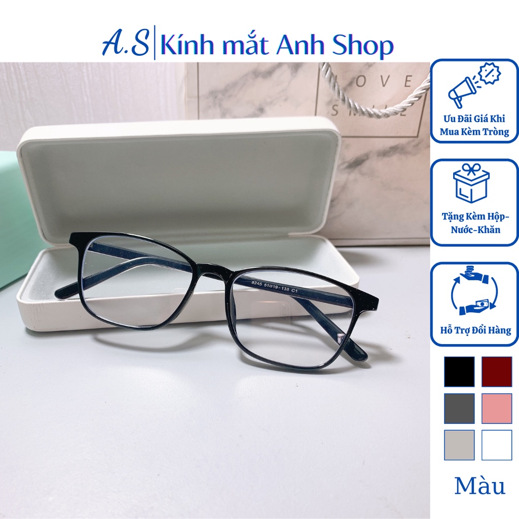 Kính vuông thời trang chất liệu nhựa lõi kim loại chắc chắn phù hợp bạn nào mặt nhỏ 8245