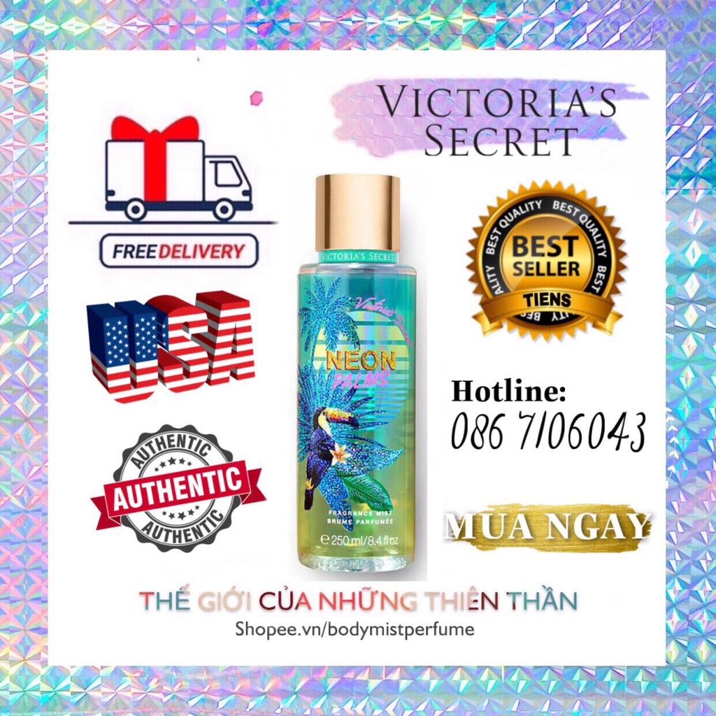 𝗕𝗢𝗗𝗬𝗠𝗜𝗦𝗧𝗣𝗘𝗥𝗙𝗨𝗠𝗘⚜️Xịt Thơm Body Victoria’s Secret Neon Palms 250ml