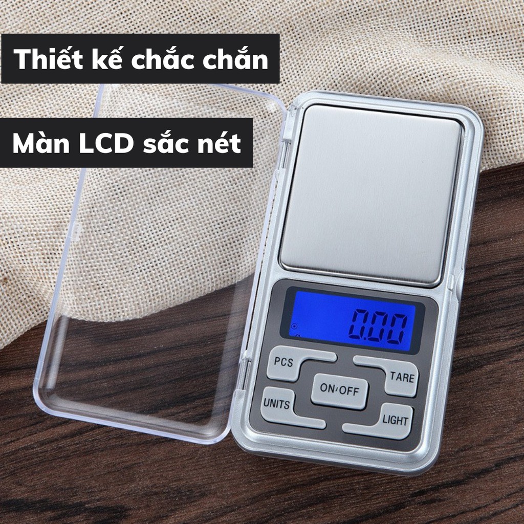 Cân tiểu ly điện tử mini trang sức pocket 0,01g - 200g bỏ túi nhà bếp siêu chính xác gọn nhẹ mang đi du lịch văn phòng