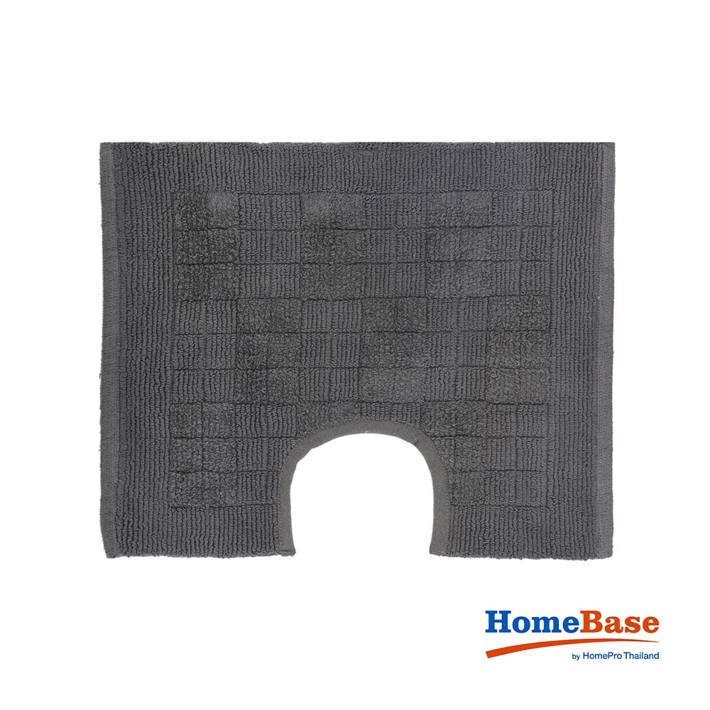 HomeBase HLS Thảm lót sàn lau chân phòng tắm Cotton mềm mại và thấm hút tốt SI-SQUARE W50xH60xD1 màu xám đậm