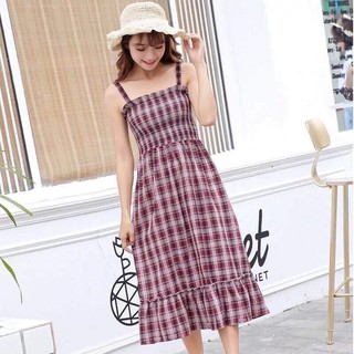 Maxi Caro 2 dây nhún ngực