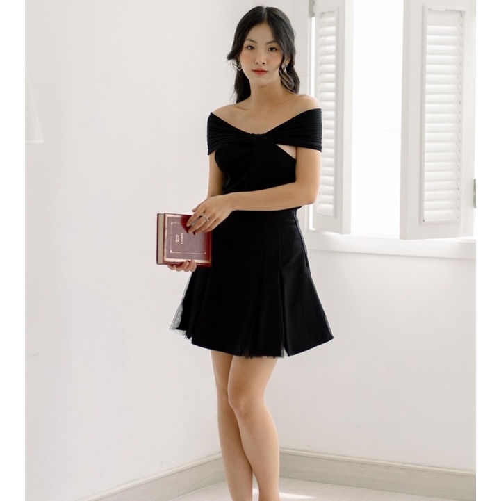 Set áo và váy lẻ màu đen sang chảnh trễ vai AGUJA | JENNIFER SET |