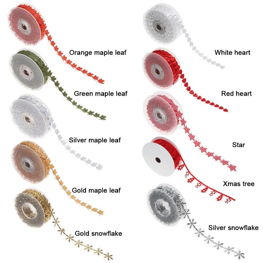 Dây Ruy Băng Họa Tiết Hoa Tuyết / Ngôi Sao / Trái Tim Dùng Trang Trí Giá