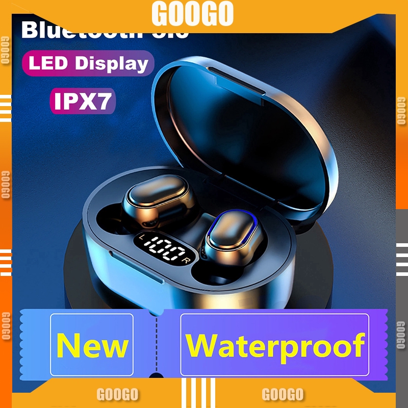 Tai nghe Bluetooth E7S TWS 5.0 Tai nghe không dây IPX7 Tai nghe chống nước LED Tai nghe chơi game thể thao