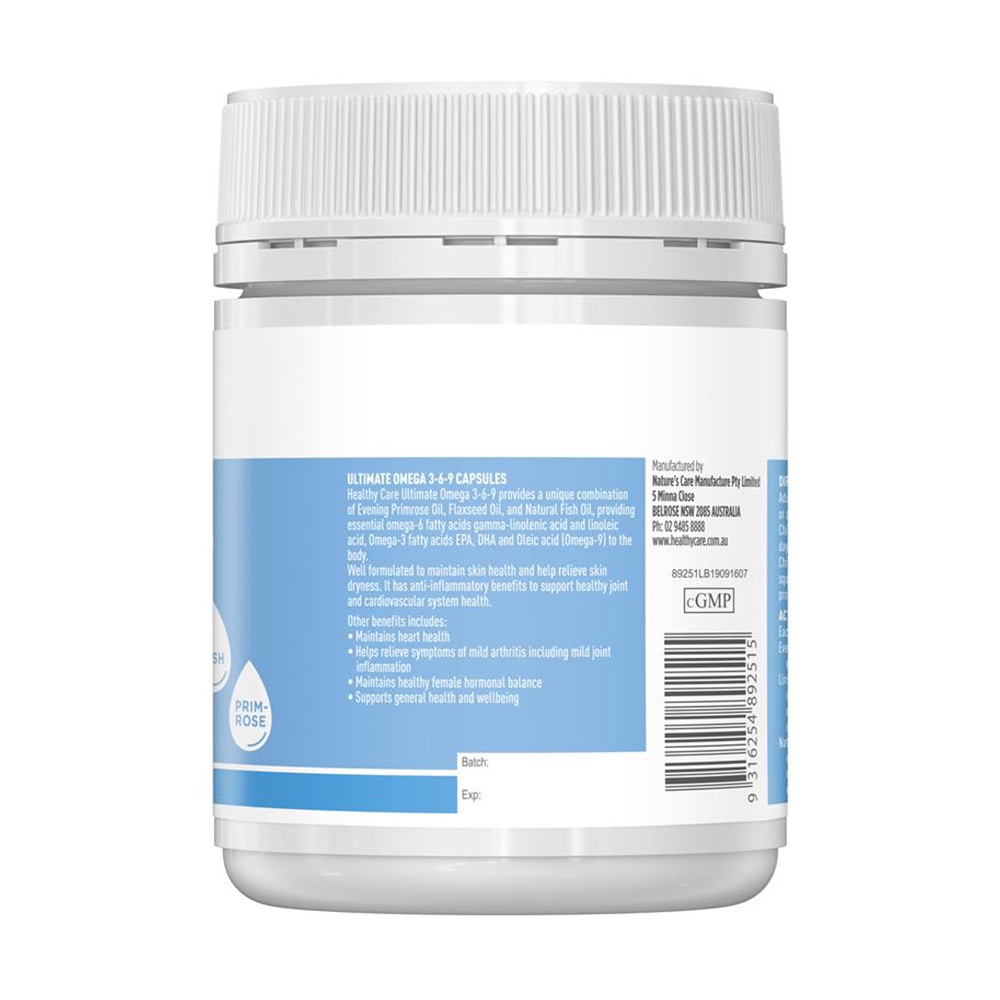 Viên uống dầu cá Omega Healthy Care Ultimate Omega 3-6-9 200 viên của Úc
