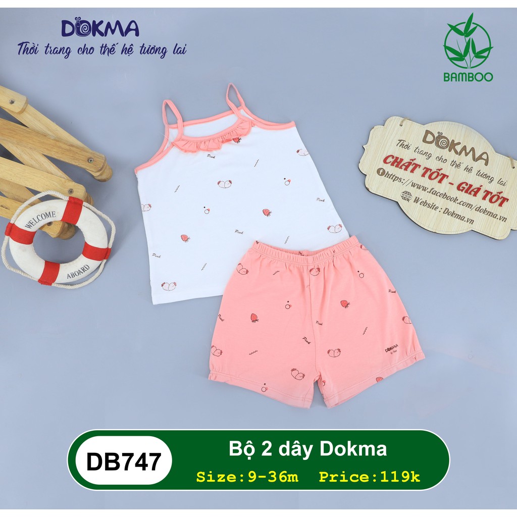 [Mã FARSBR241 giảm 15k đơn 0đ] DB747 Bộ quần áo 2 dây Dokma (9-36M)