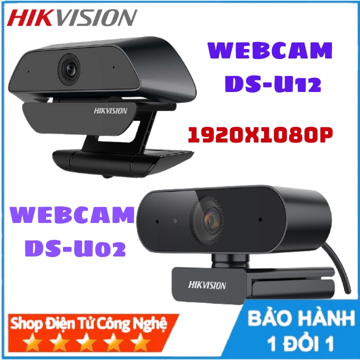 Webcam Máy Tính PC Hikvision DS-U02, DS-U12 Full HD 1920x1080P Có Mic Livestream, Dạy &amp; Học Online