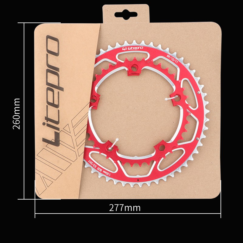 LP Litepro Đĩa Xích Xe Đạp 9/10/Đĩa Xích Đĩa Đôi Hợp Kim Nhôm Gấp Gọn Tốc Độ Cho Xe Đạp Đường Trường 53-39