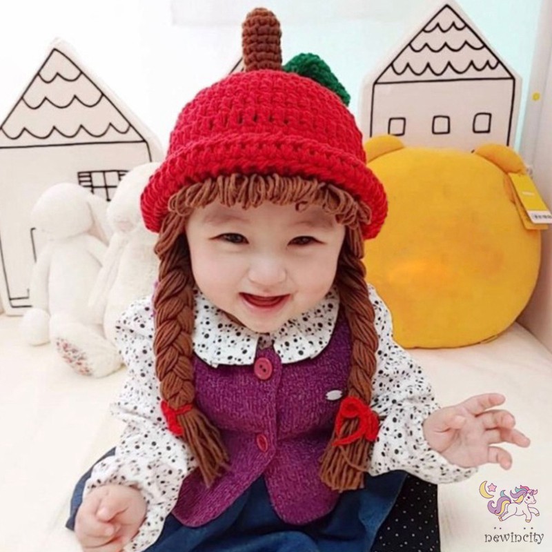 Mũ Len Trùm Tai Thiết Kế Dễ Thương Dành Cho Bé Gái