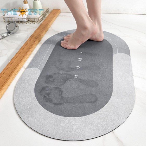 [SIÊU KHUYẾN MÃI}Thảm lau chân cao cấp silicon HOME  siêu thấm nước,Thảm chùi chân nhà tắm chống trượt cao cấp (60x40cm)