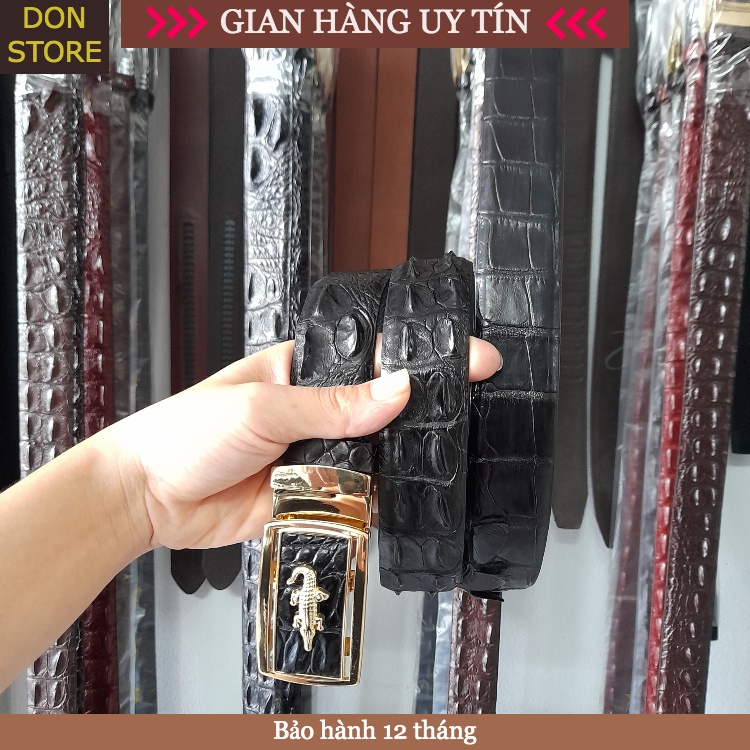 Dây Lưng Nam Da Cá Sấu Thật 100% Liền Sợi Thời Trang Cao Cấp Bảo Hành 12 Tháng