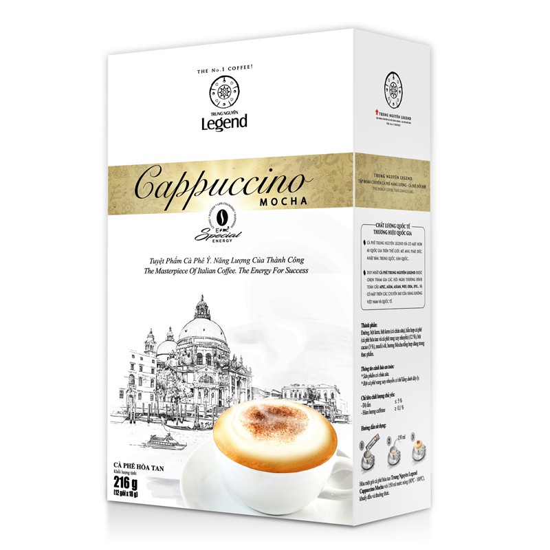 Cà phê hòa tan Cappuccino Mocha - Trung Nguyên Legend - Hộp 216gr