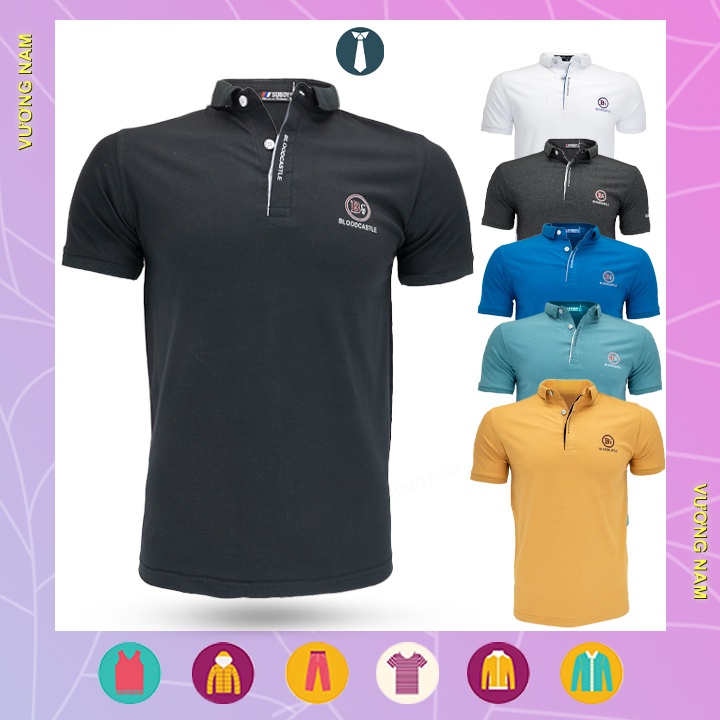 Áo thun nam có cổ trung niên tay ngắn cao cấp polo cotton đẹp VN47D