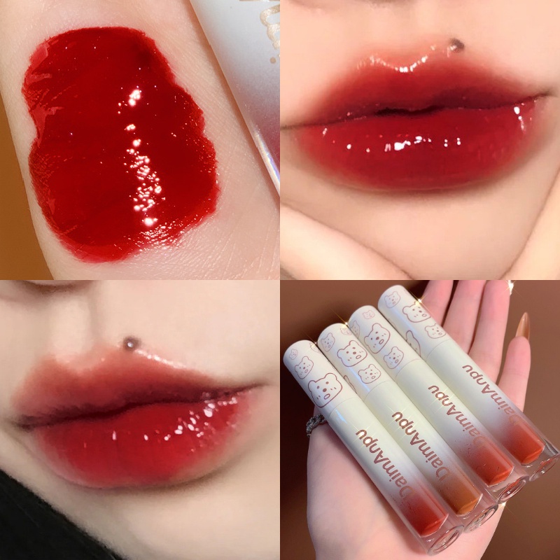 [Hàng Mới Về] Son Bóng Trang Điểm Chuyên Nghiệp Lâu Trôi Thiết Kế Vỏ Hình Gấu Dễ Thương