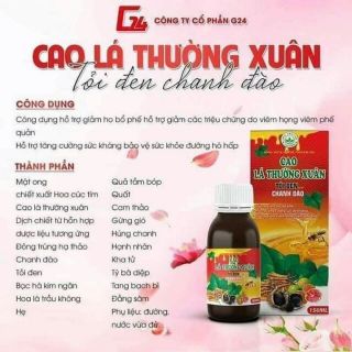 CAO HO LÁ THƯỜNG XUÂN TỎI ĐEN CHANH ĐÀO G24