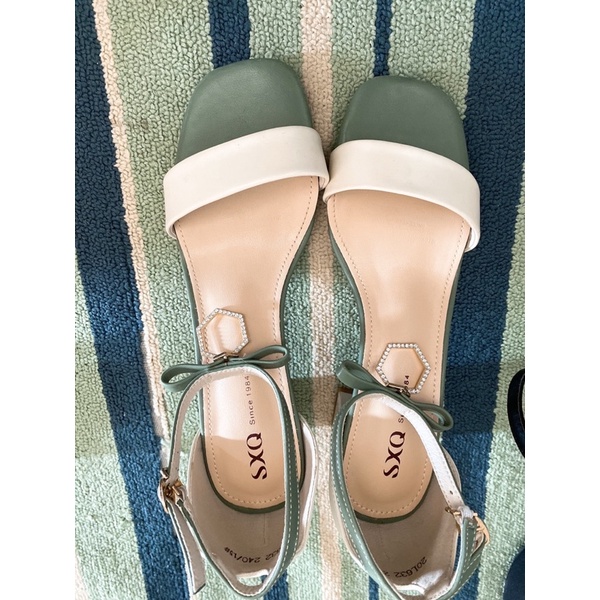 Sandal cao gót giá rẻ 7 phân đế vuông siêu xinh-2hand-Si