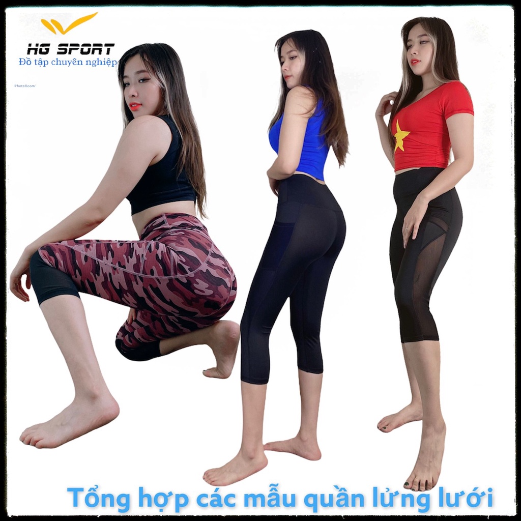 Đồ tập Gym, Yoga, Thể thao nữ, Quần Lửng Phối Lưới Tổng Hợp Nhiều Mẫu QL402