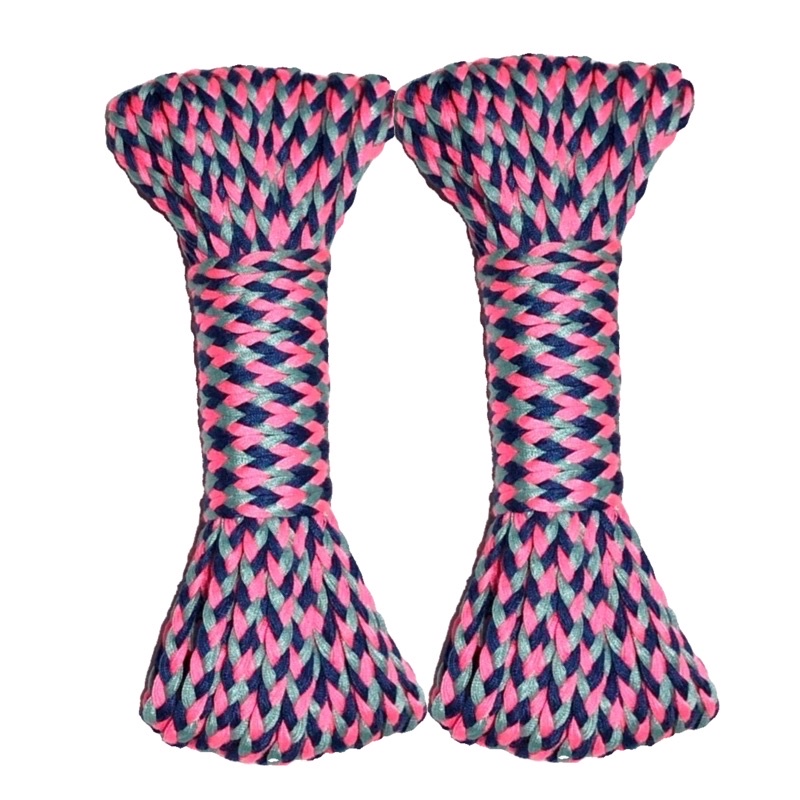 5-&gt;20 mét - Dây Bính 3mm cotton dẹp  phối màu ấn tượng dùng làm vòng tay handmade, trang trí, túi ví vòng