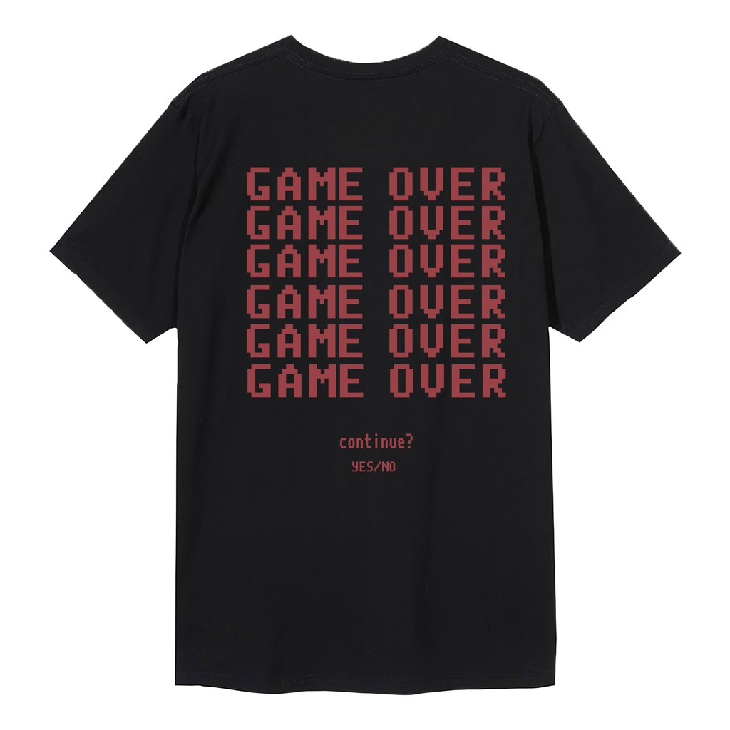 Áo thun tay lỡ WEARIT phông form rộng oversize, unisex nam nữ in chữ GAME OVER