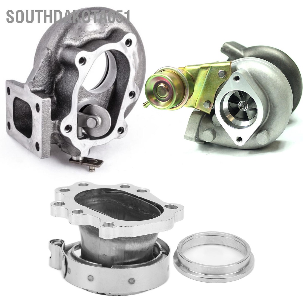 Southdakota051 8 Bolt Turbo Downpipe Flange Bộ chuyển đổi băng tần 2 5in V bằng thép không gỉ cho T25 T28 GT25 GT28