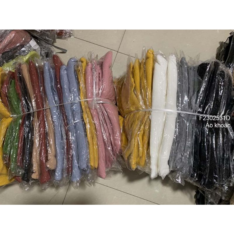 Áo khoác len gài nút cổ tròn tay dài hàng Quảng Châu 2302