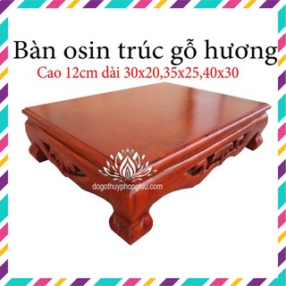 Bàn osin trúc-Kỷ trúc bàn trà bàn cơm gỗ hương cỡ nhỏ cao 10cm