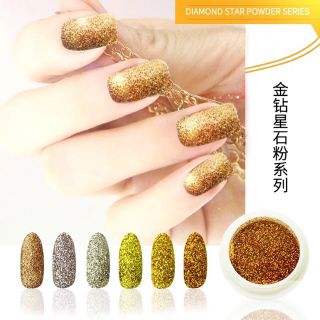 Phụ kiện nhũ rắc vàng trang trí móng sét 6màu siêu sáng