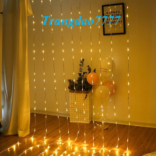 Dài 3M*2.2M 10 Sợi Đèn Led Fairy Light Trang Trí Tiệc Sân Vườn Noel Lễ Tết Rèm Đèn Led Thác Nước Chảy
