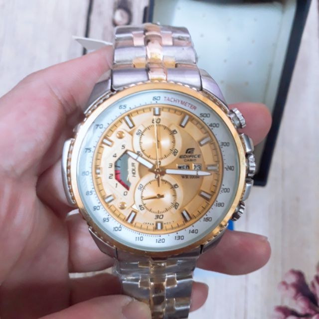 Đồng hồ nam cao cấp Casio EF-558SG-9A2(mặt vàng viền trắng)