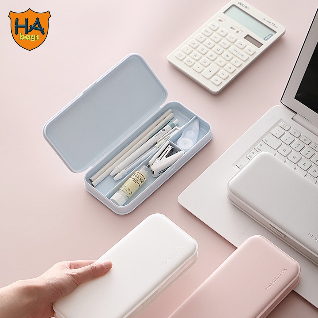 Hộp bút chữ nhật kt 21x9x3cm hộp đựng bút học sinh nhiều ngăn, đồ dùng học tập HB1004