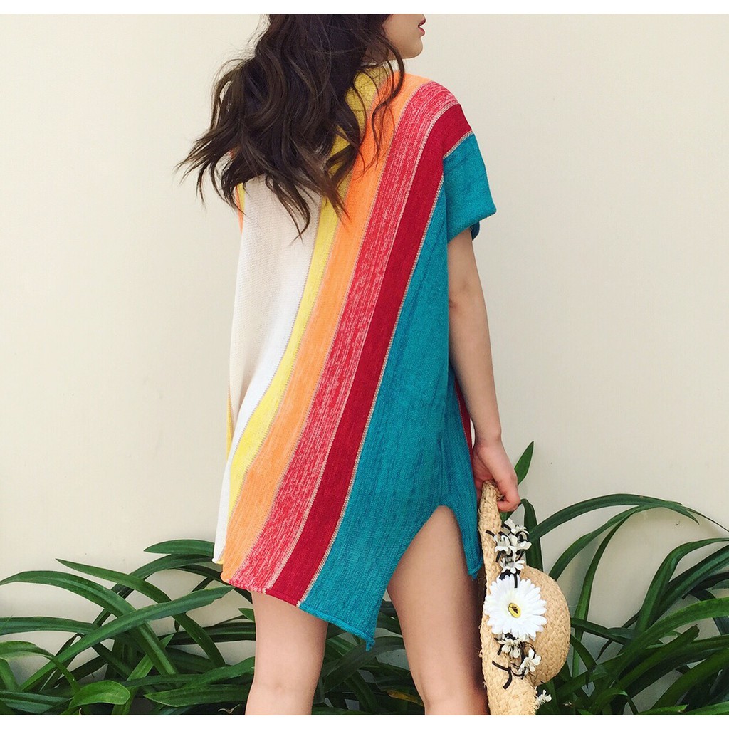 Áo Len Boho Màu Cầu Vồng - MUOJ | BigBuy360 - bigbuy360.vn