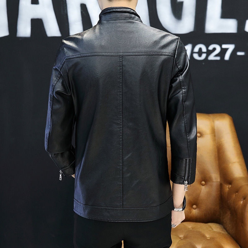 Áo Khoác Nam# Áo Khoác Da Dáng Ôm Trẻ Trung Cá Tính Kiểu Hàn Quốc# Áo Khoác Da PU Thiết Kế Trẻ Trung Cá Tính Cho Nam