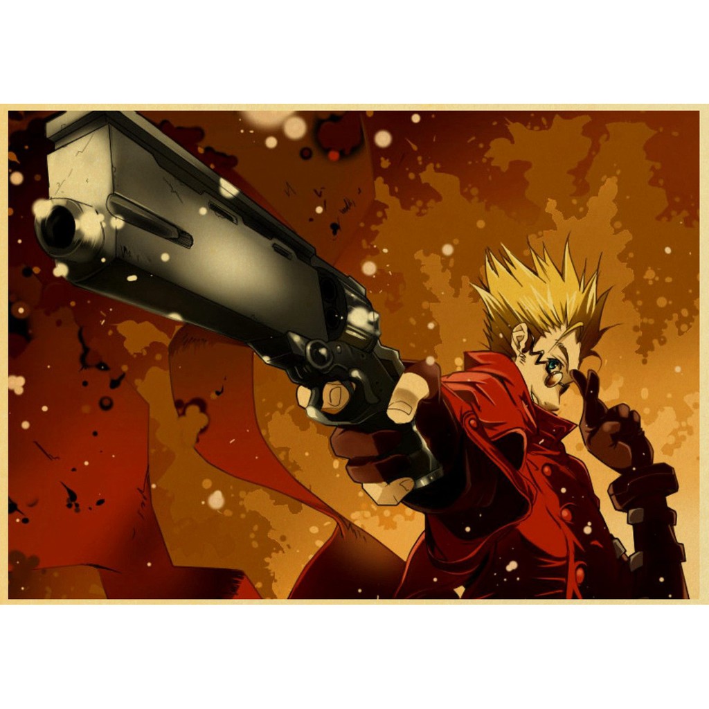 Poster Anime Trigun Phong Cách Retro Kích Thước 42x30cm