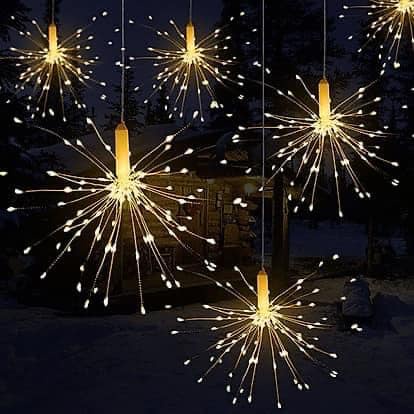 Đèn nháy led pháo hoa/ Dây đèn nháy led pháo hoa 5 bông 8 chế độ nháy trang trí lễ tết