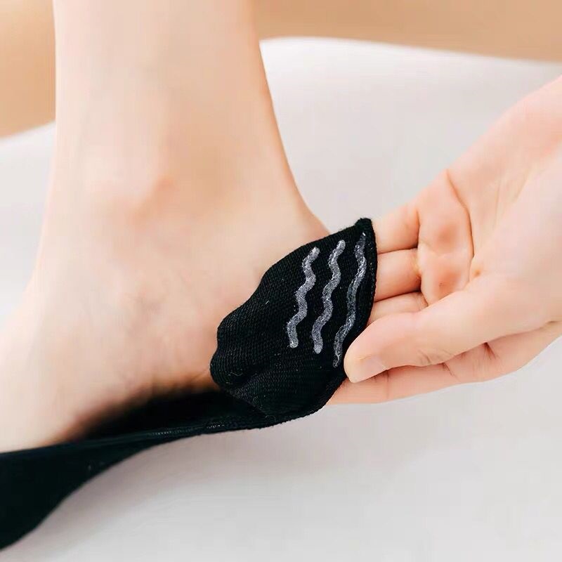 Tất Ngắn Hở Ngón Màu Trơn Thoáng Khí Cho Nữ